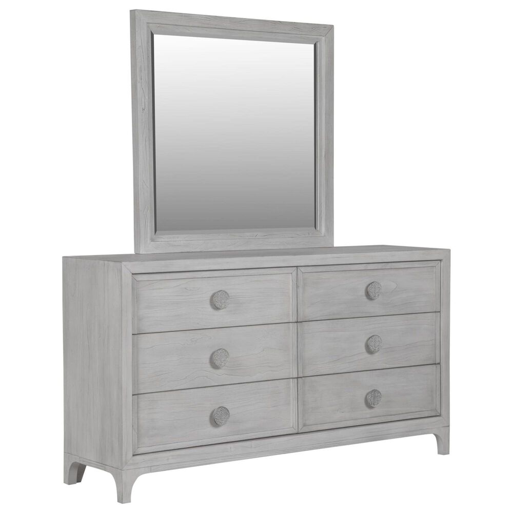 Urban Home Boho Chic Dresser and Mirror in Washed White, , large