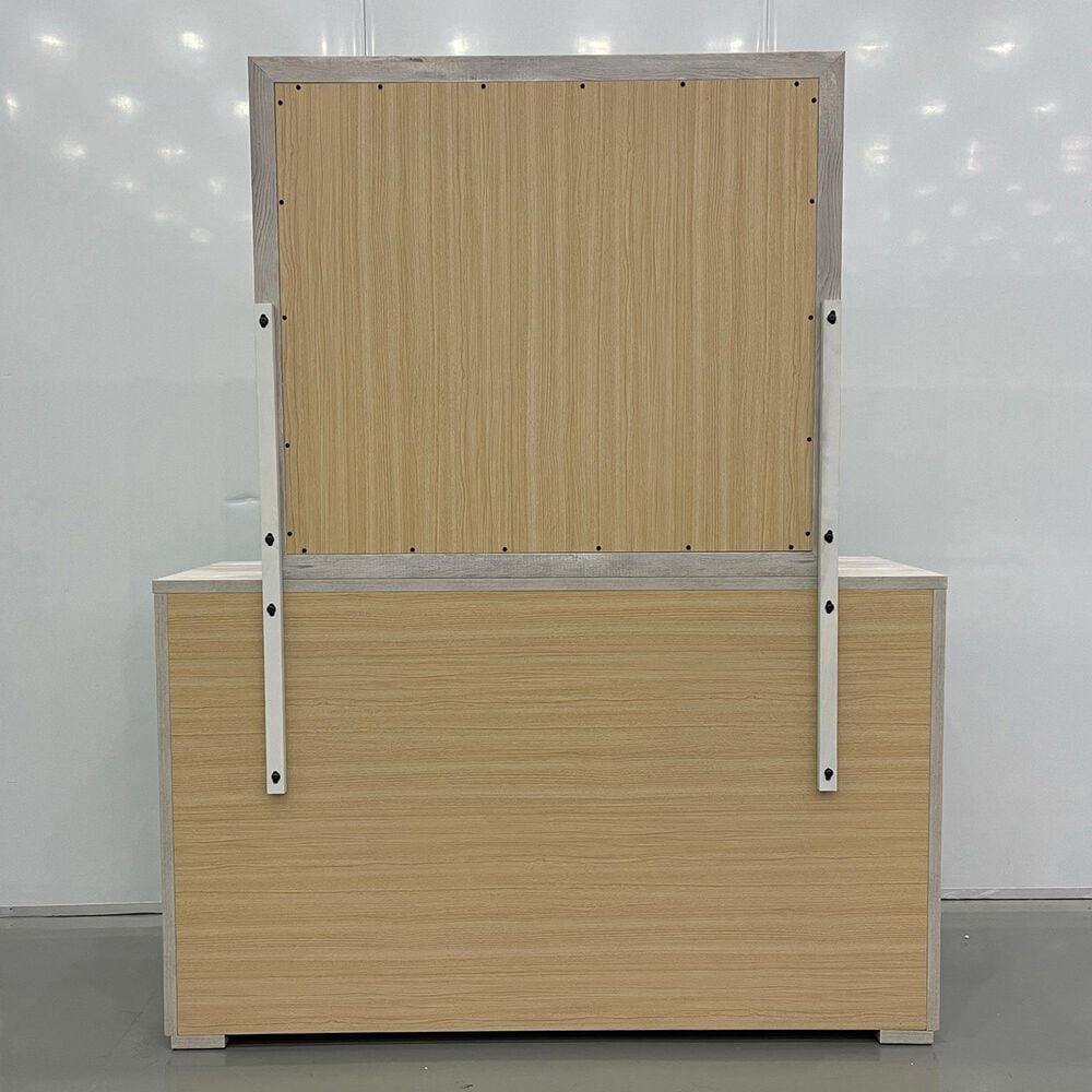 Mayberry Hill San Matteo 6-Drawer Dresser and Mirror in White and Ash Grey, , large