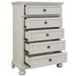 Ashley Robbinsdale 5 Drawer Single Knob Chest in Antique White, , large