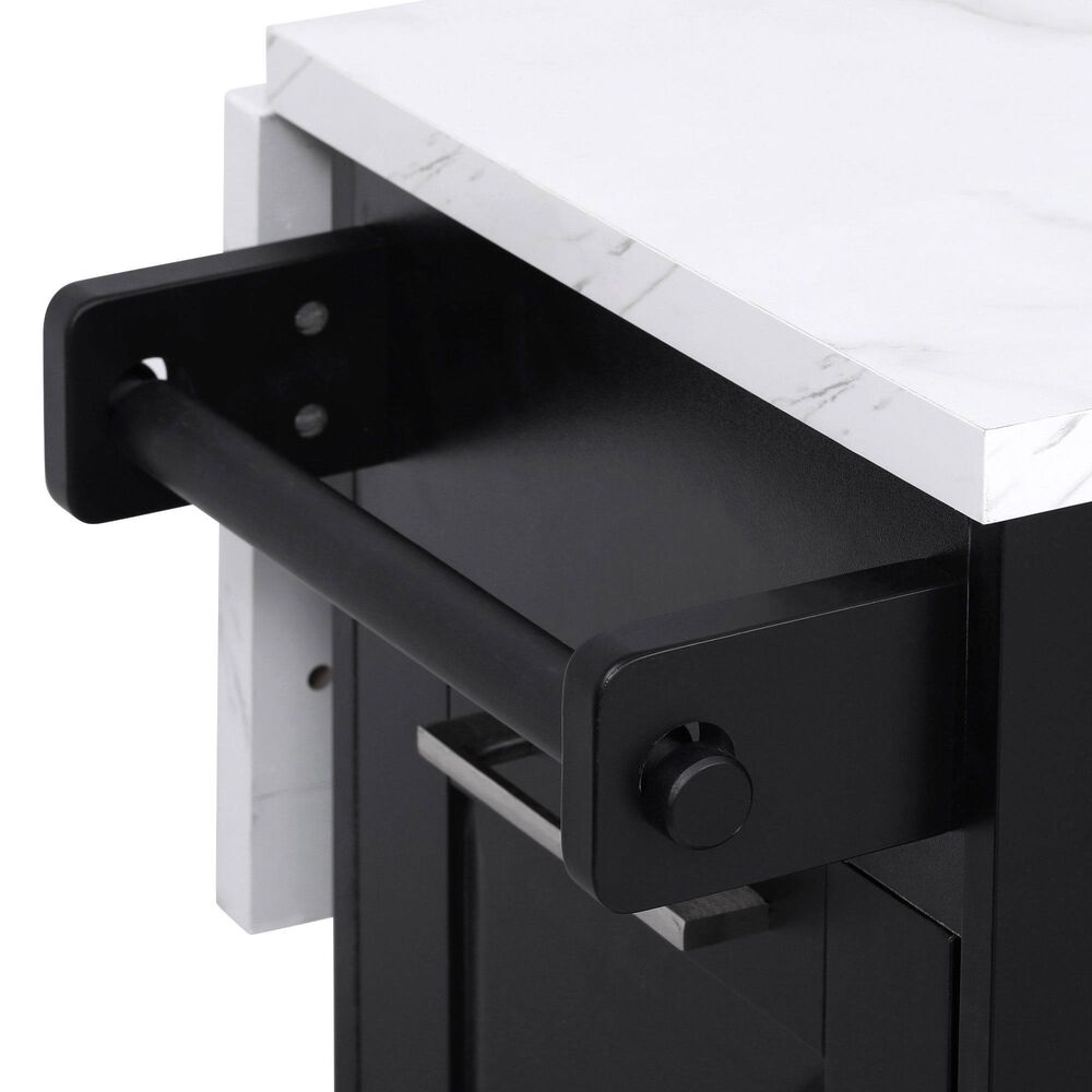 HOMLUX 51" Kitchen Island with Tilt Trash Can Cabinet in Black, , large