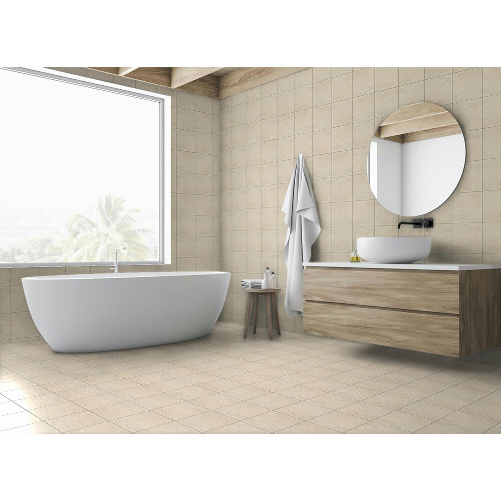 Emser Passion Crema 9&quot; x 9&quot; Glossy Porcelain Tile, , large