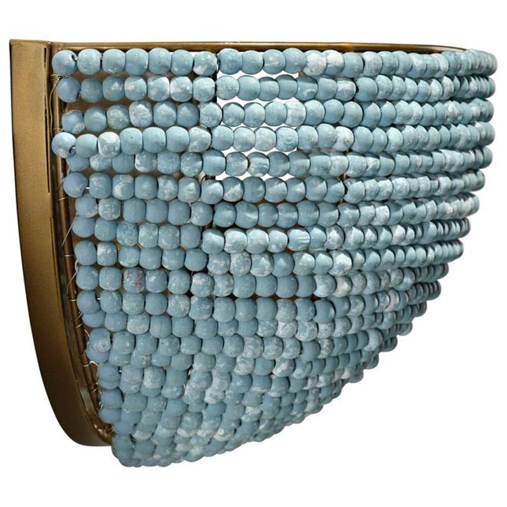 Jamie Young Direct Ship Reef 1-Light Beaded Demi Lune Wall Sconce in Blue, , large