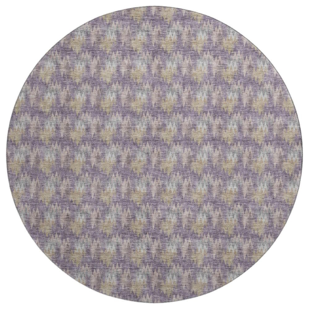 Dalyn Rug Company Soft Essentials Chevron Plum 8" Round Area Rug, , large