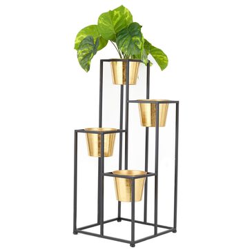 Maple and Jade Planter in Black and Gold (Set of 4), , large
