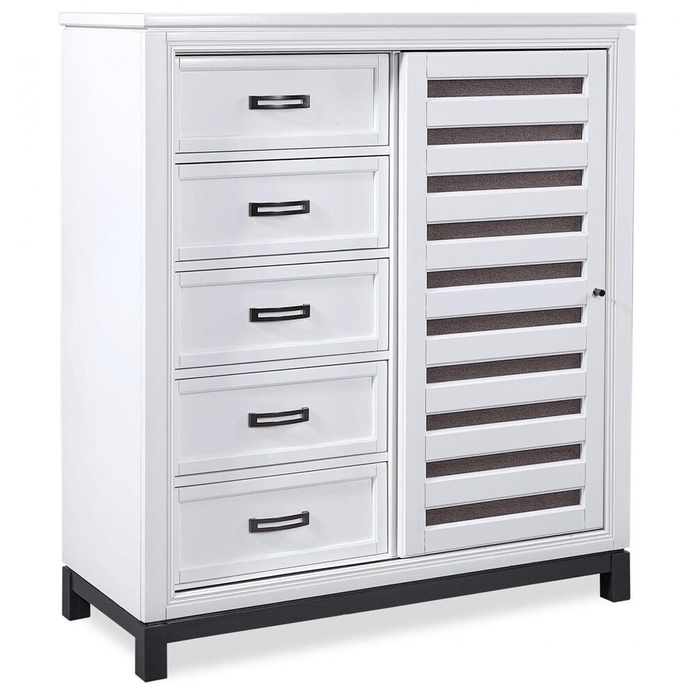 Riva Ridge Hyde Park 6-Drawer Sliding Door Chest in White, , large