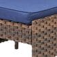 Sunwell Garden 14.4" Ottoman with Navy Cushion in Brown (Set of 2), , large