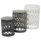 Maple and Jade Indoor/Outdoor 3-Piece Nesting Geometric Accent End Table Set in White, Gray and Dark Gray, , large