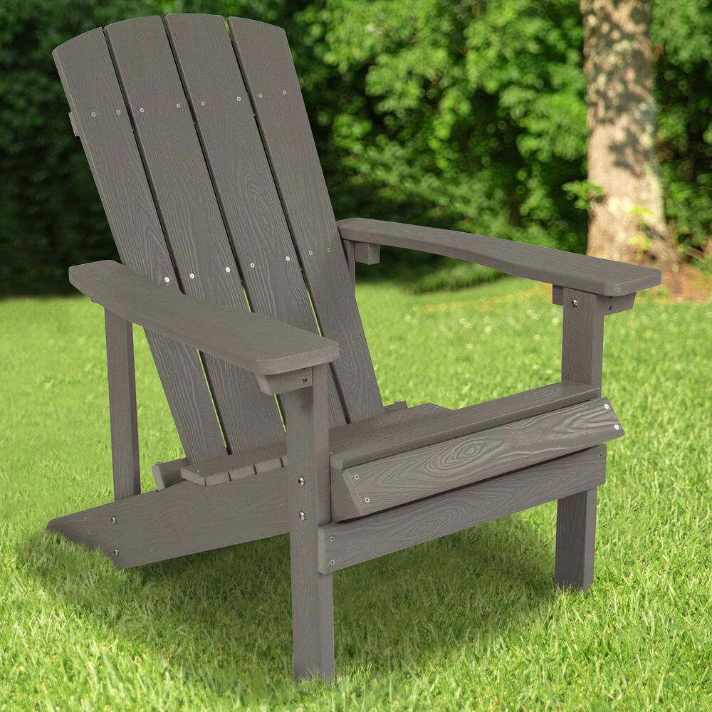 Flash Furniture Charlestown Adirondack Chair in Light Gray, , large