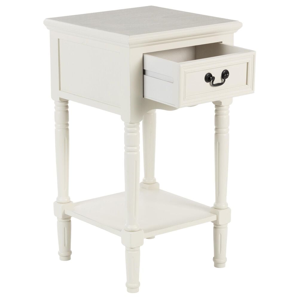 Maple and Jade End Table with Shelf and Drawer in Cream, , large