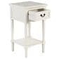 Maple and Jade End Table with Shelf and Drawer in Cream, , large