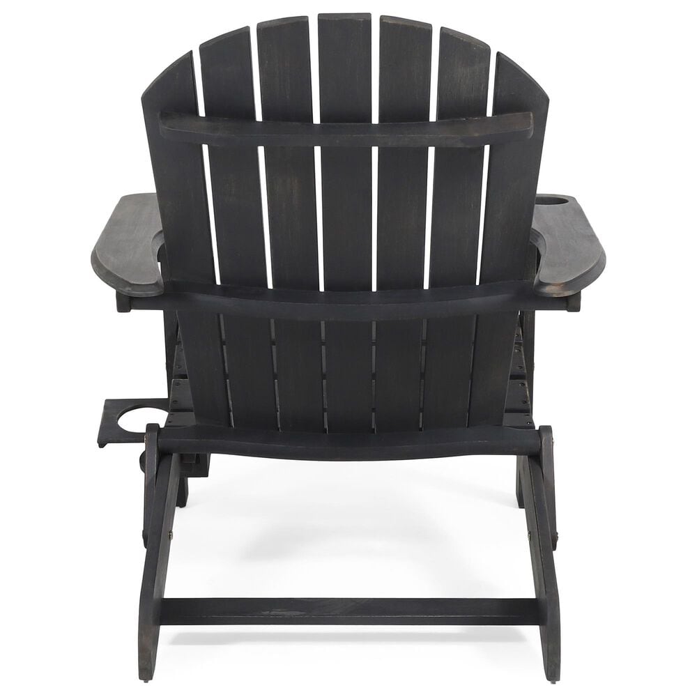 Hearth and Haven Bellwood Outdoor Folding Adirondack Chair in Dark Grey, , large