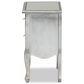 Baxton Studio Leonie 2-Drawer Nightstand in Silver/Mirror, , large