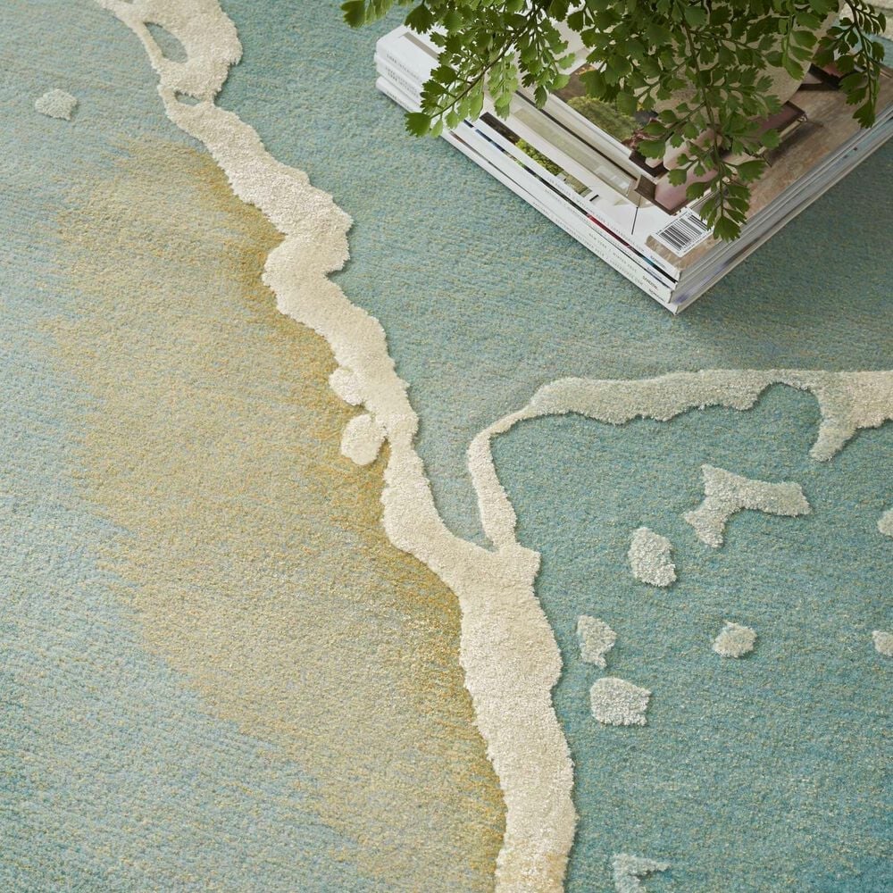 Nourison Prismatic 9&#39;9&quot; x 13&#39;9&quot; Grey and Seafoam Area Rug, , large