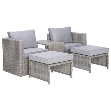 Tiddal Home Malibu 5-Piece Patio Seating Set in Gray Cloud, , large