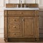James Martin Vanities Bristol 36" Single Bathroom Vanity in Saddle Brown with 3 cm Eternal Jasmine Pearl Quartz Top and Rectangular Sink, , large