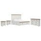 Ashley Savonport King Storage Bed with Dresser and 2 Nightstands in White and Brown, , large