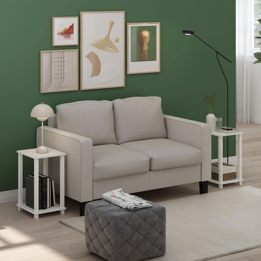 HOMLUX 2-Tier Small End Table in White (Set of 2), , large