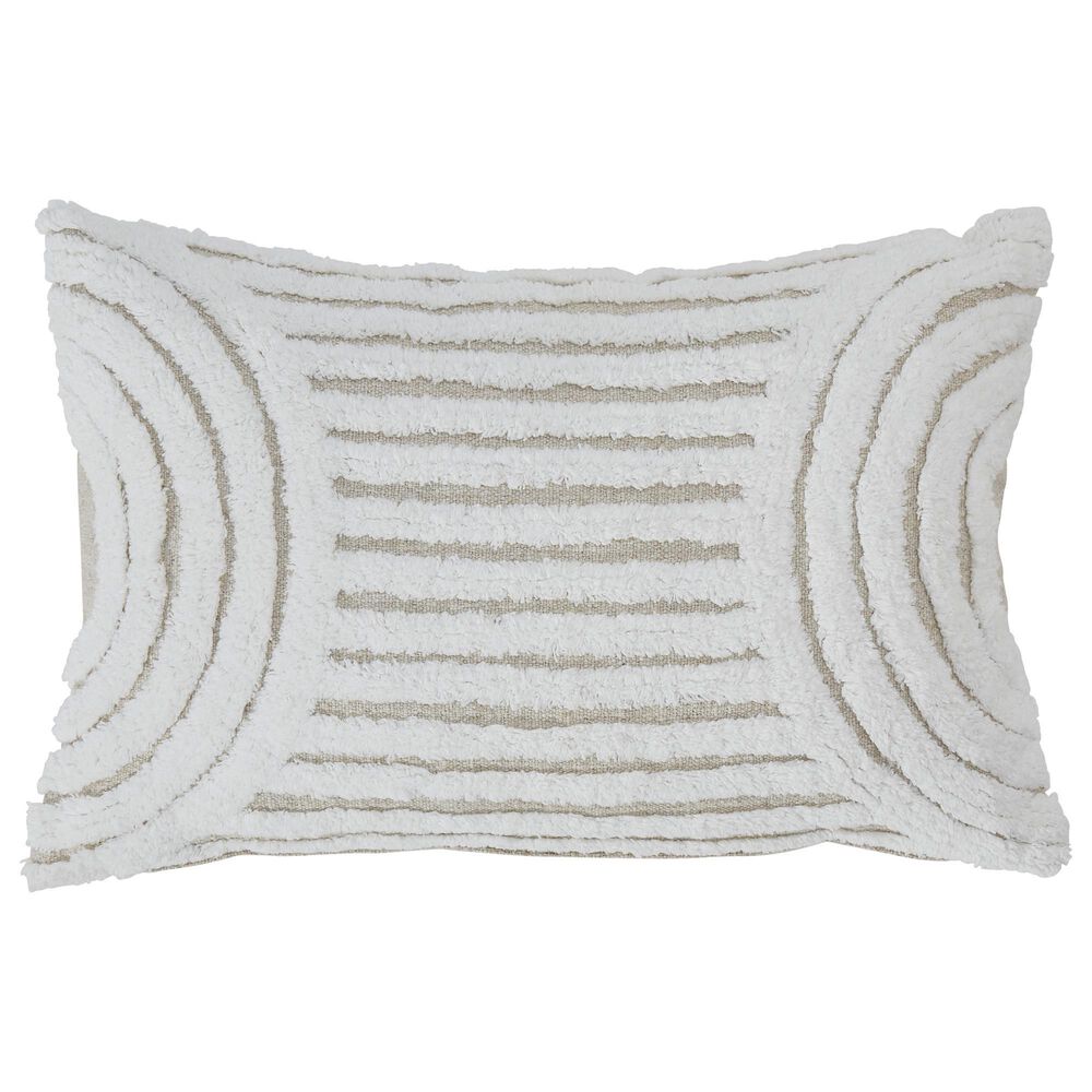 Ashley Farissen 14" x 22" Lumbar Throw Pillow in White and Tan, , large