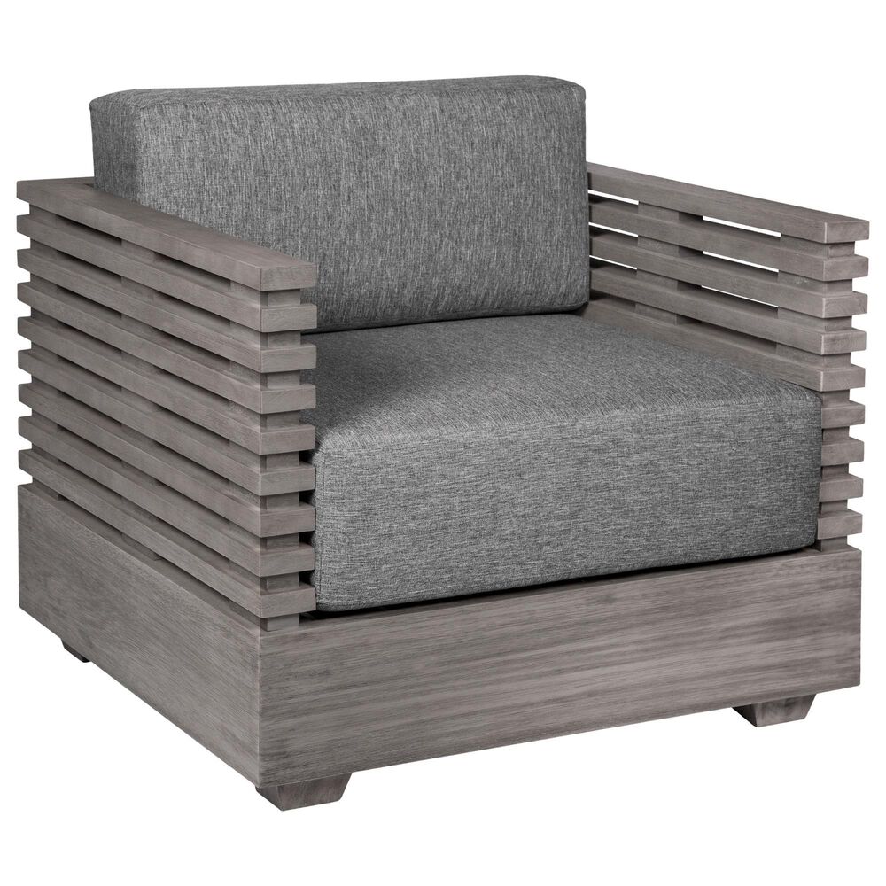 Armen Living Vivid Outdoor Patio Arm Chair in Light Gray, , large