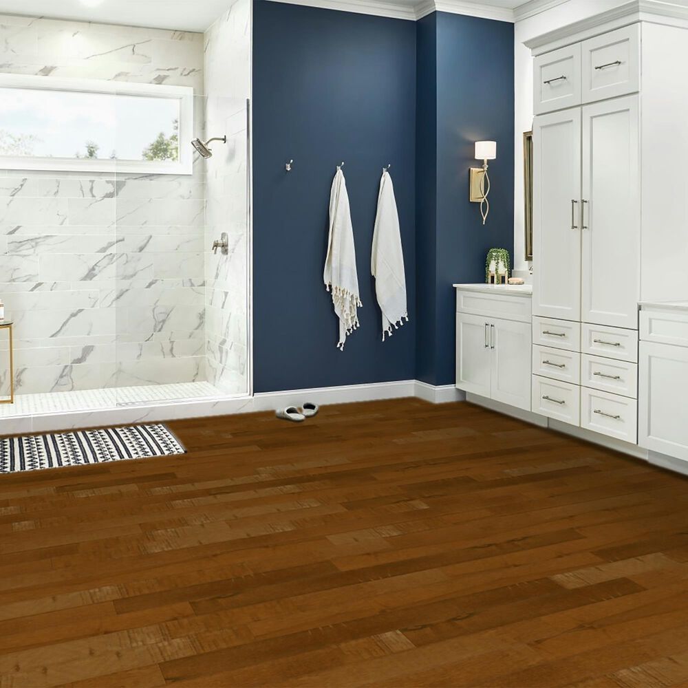 Hartco Prime Harvest Spice Brown Medium Gloss Maple 5&quot; Solid Hardwood, , large