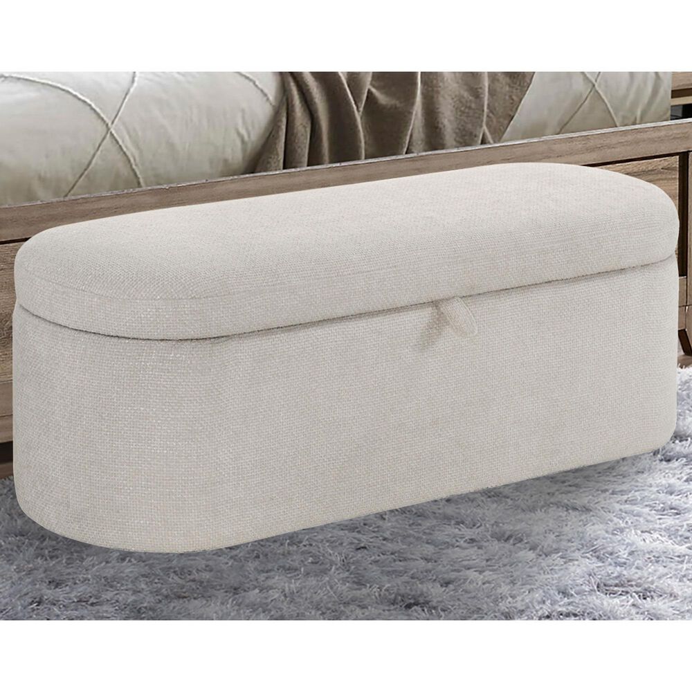 Crown Mark Philipa Storage Bench in Oatmeal, , large