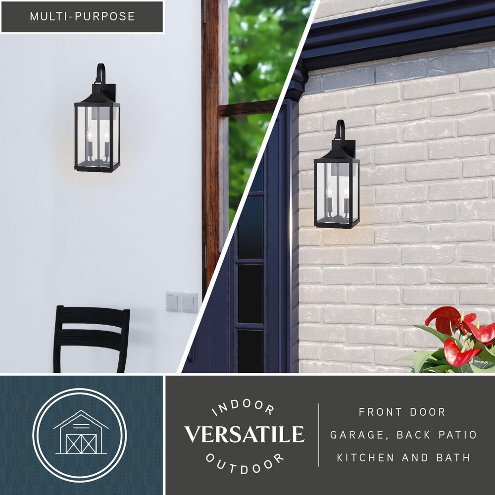 Vaxcel Old Town 2-Light Outdoor Wall Sconce in Textured Black, , large