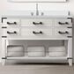 Lexora Home Norwalk 48" Single Bathroom Vanity in White Oak with White Quartz Top and Rectangular Sink, , large