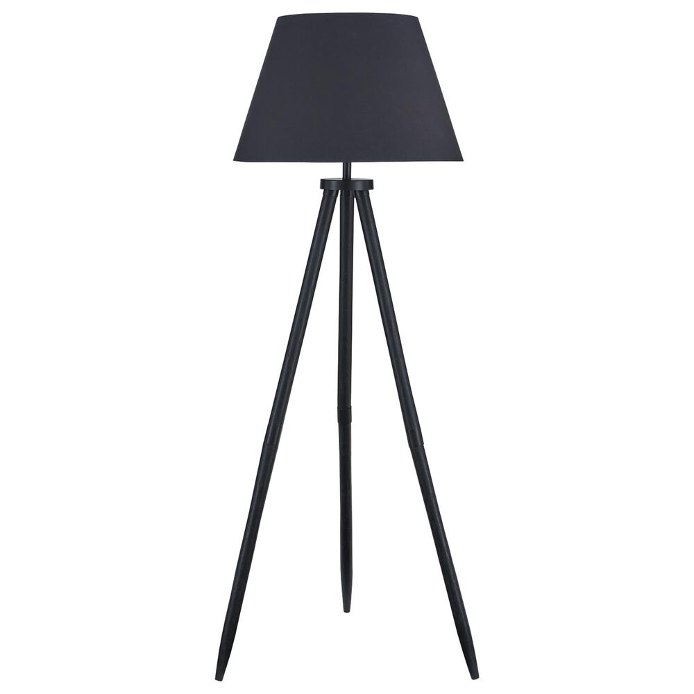Ashley Orhan Wood Floor Lamp in Black, , large