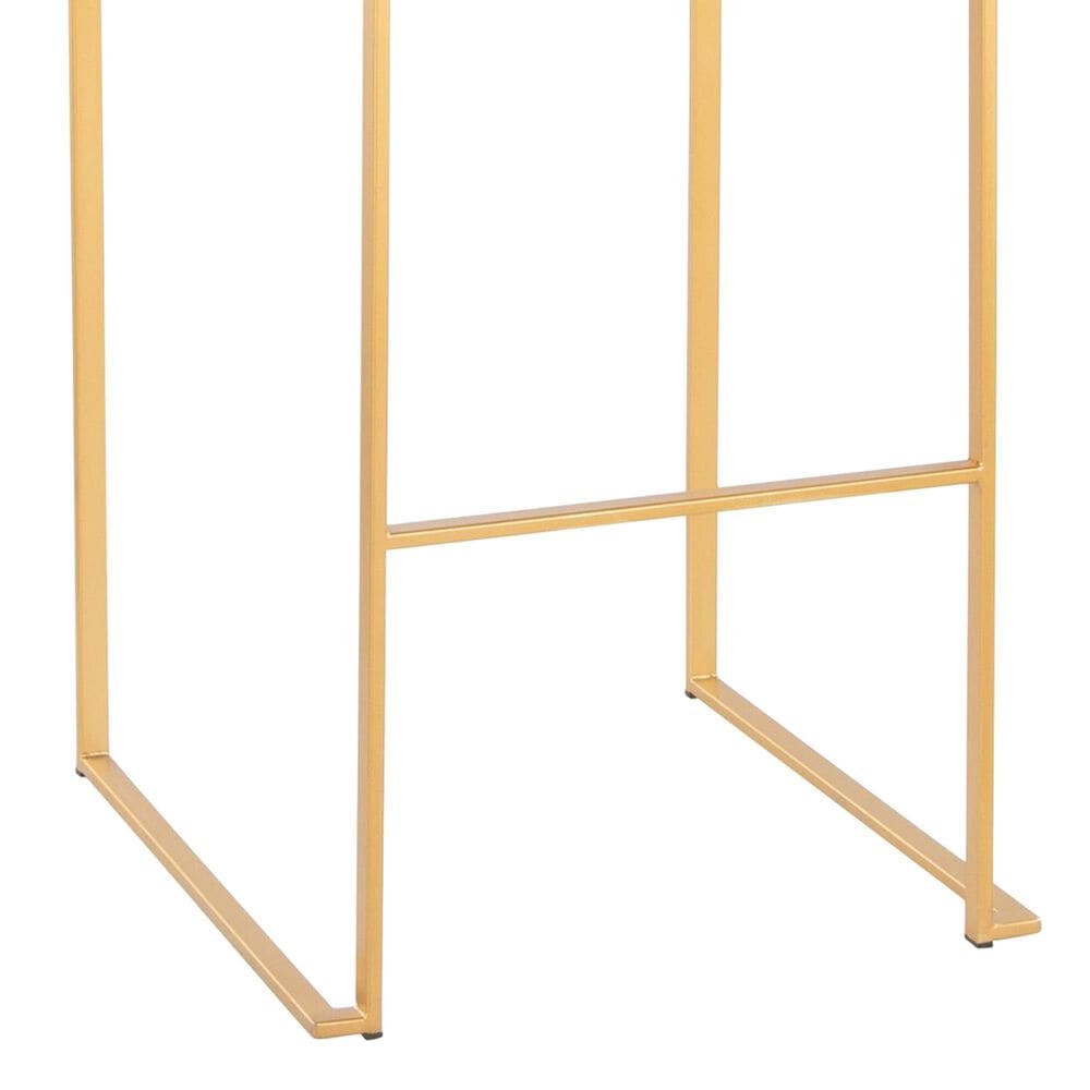 Lumisource Fuji High Back Barstool with Camel Faux Leather in Gold &#40;Set of 2&#41;, , large