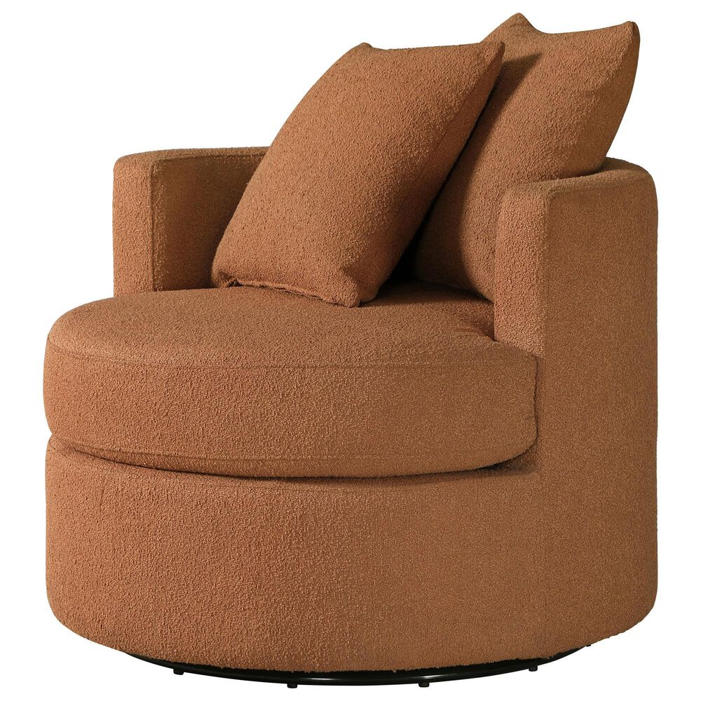 Coaster Debbie Swivel Accent Chair in Burnt Orange, , large