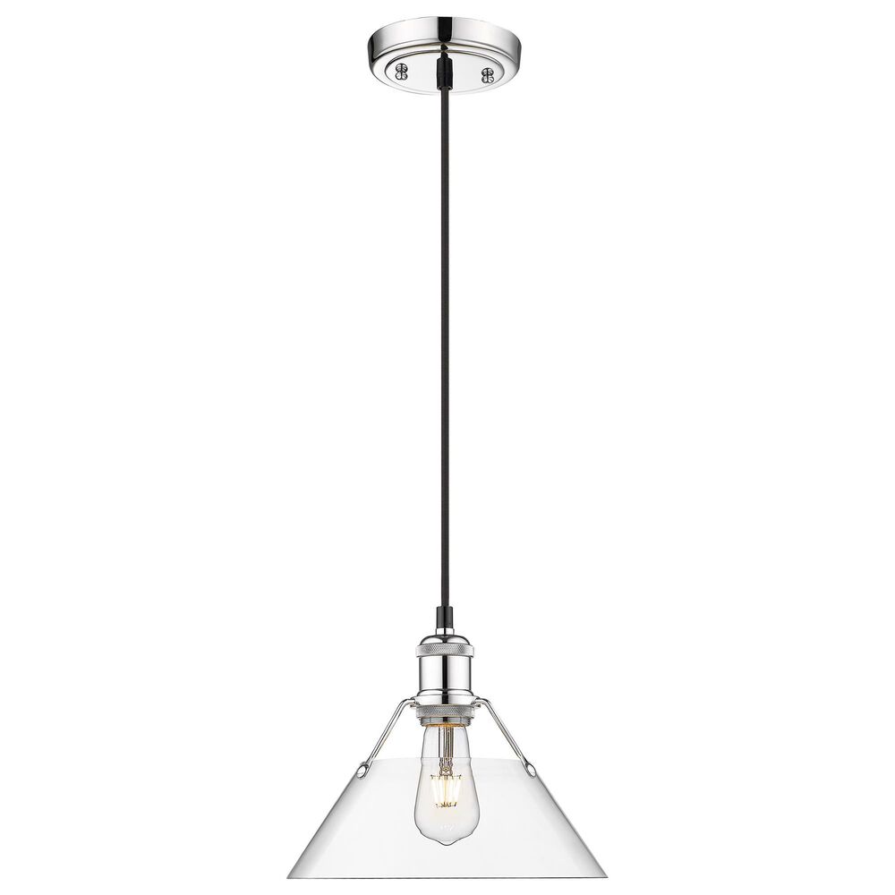 Golden Lighting Orwell 1-Light Medium Pendant with Clear Glass Shade in Chrome, , large