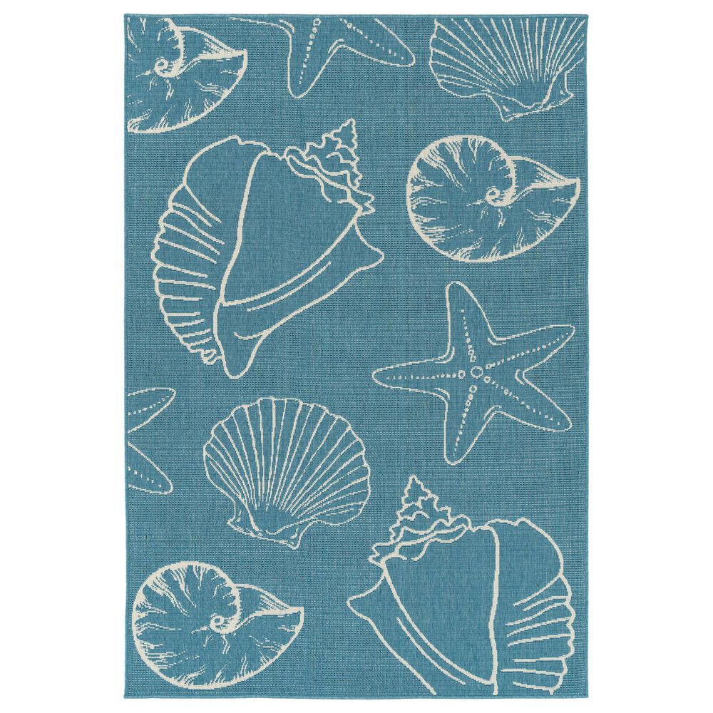 Kaleen Rugs Amalie 1"9" x 3" Light Blue and Ivory Indoor/Outdoor Area Rug, , large