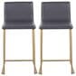 Lumisource Mara Counter Stool with Grey Cushion in Gold (Set of 2), , large