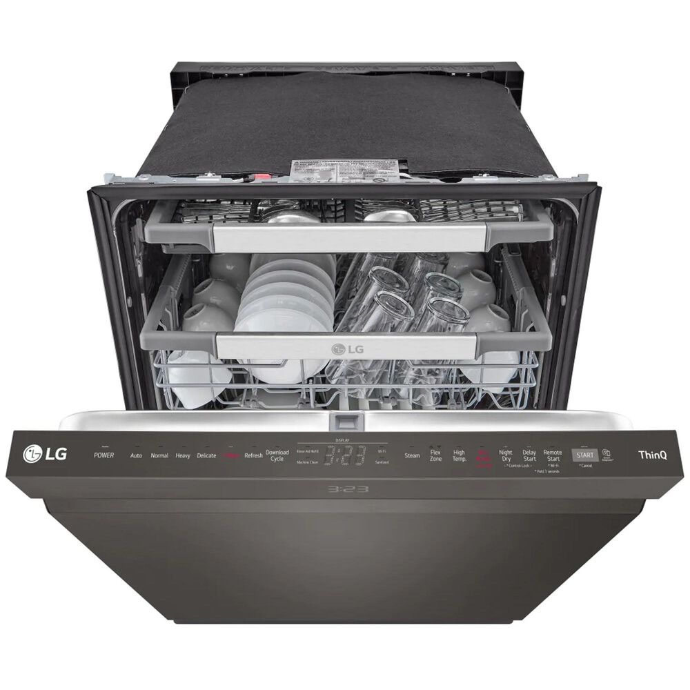 LG 24&quot; Top Control Smart Dishwasher with TrueSteam and Dynamic Heat Dry in Black Stainless Steel, , large
