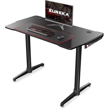 Eureka Ergonomics 44" Curved Gaming Desk in Black and Red, , large