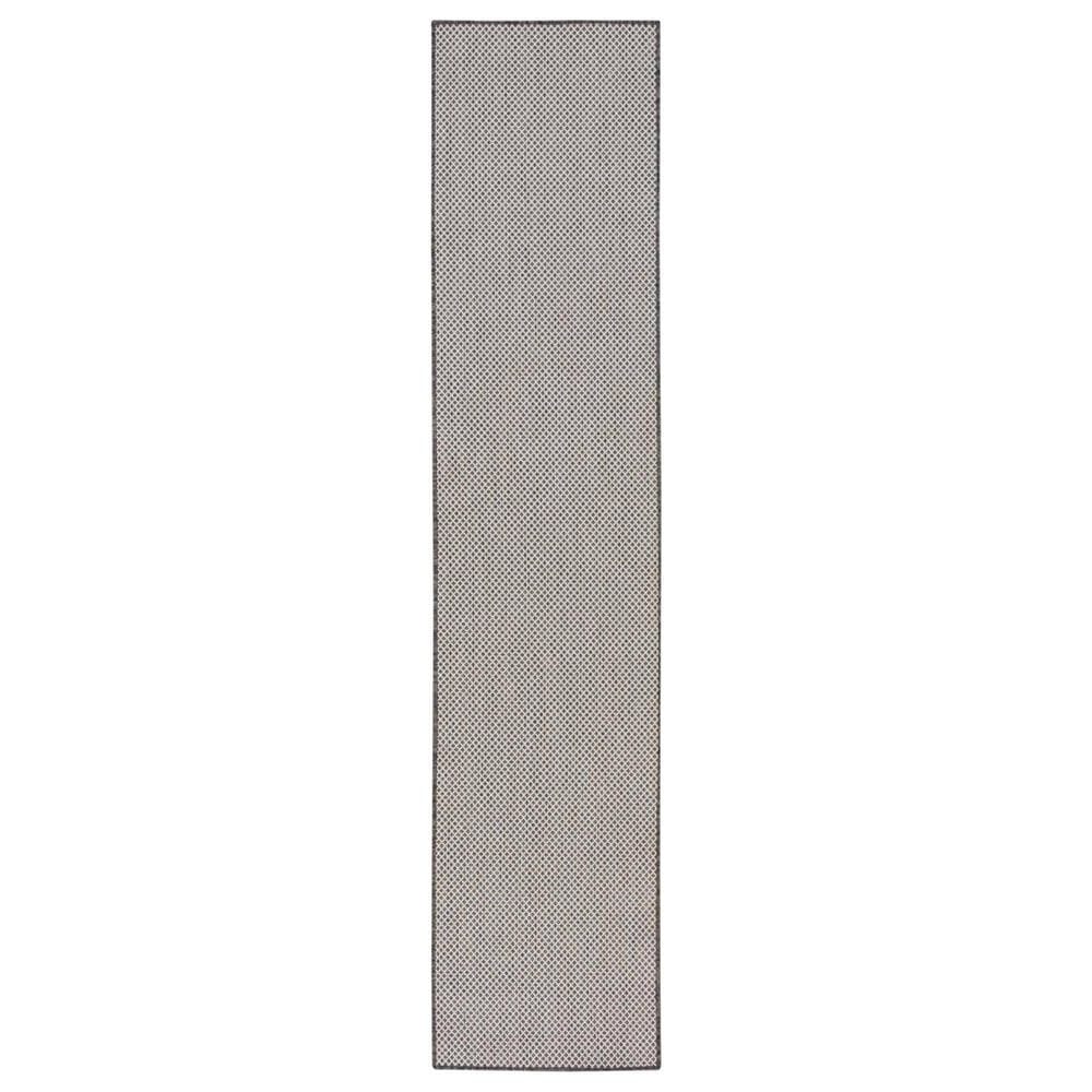 Nourison Courtyard Ivory and Charcoal 2&#39; x 6&#39; Indoor/Outdoor Runner, , large