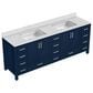 Lexora Home Jacques 84" Double Bathroom Vanity in Navy Blue with 2 cm White Cultured Marble Top and Rectangular Sinks, , large