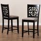 Baxton Studio Devon Counter Height Pub Chair with Sand Cushion in Espresso Brown (Set of 2), , large