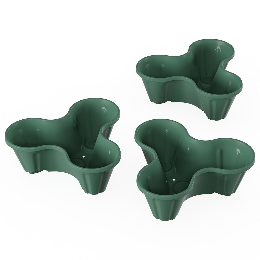 Timberlake 3-Tier Stacking Planter Tower in Hunter Green (Set of 3), , large