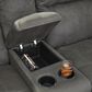 Ashley Austere Manual Reclining Loveseat with Center Console in Gray, , large