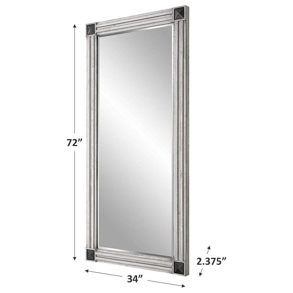 Uttermost Manor Mirror in White Wash, Gray and Dark Bronze, , large