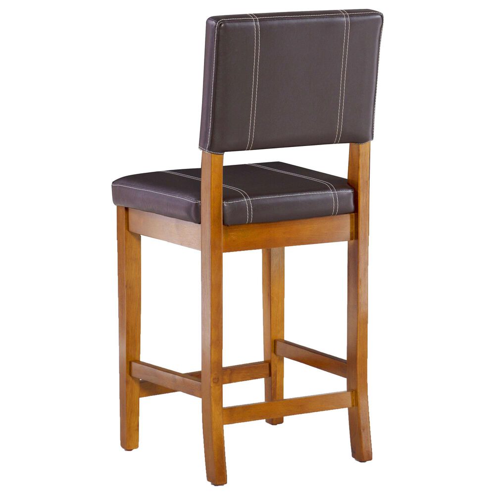 Linon Home Decor Milano Counter Stool with Brown Cushion in Walnut, , large