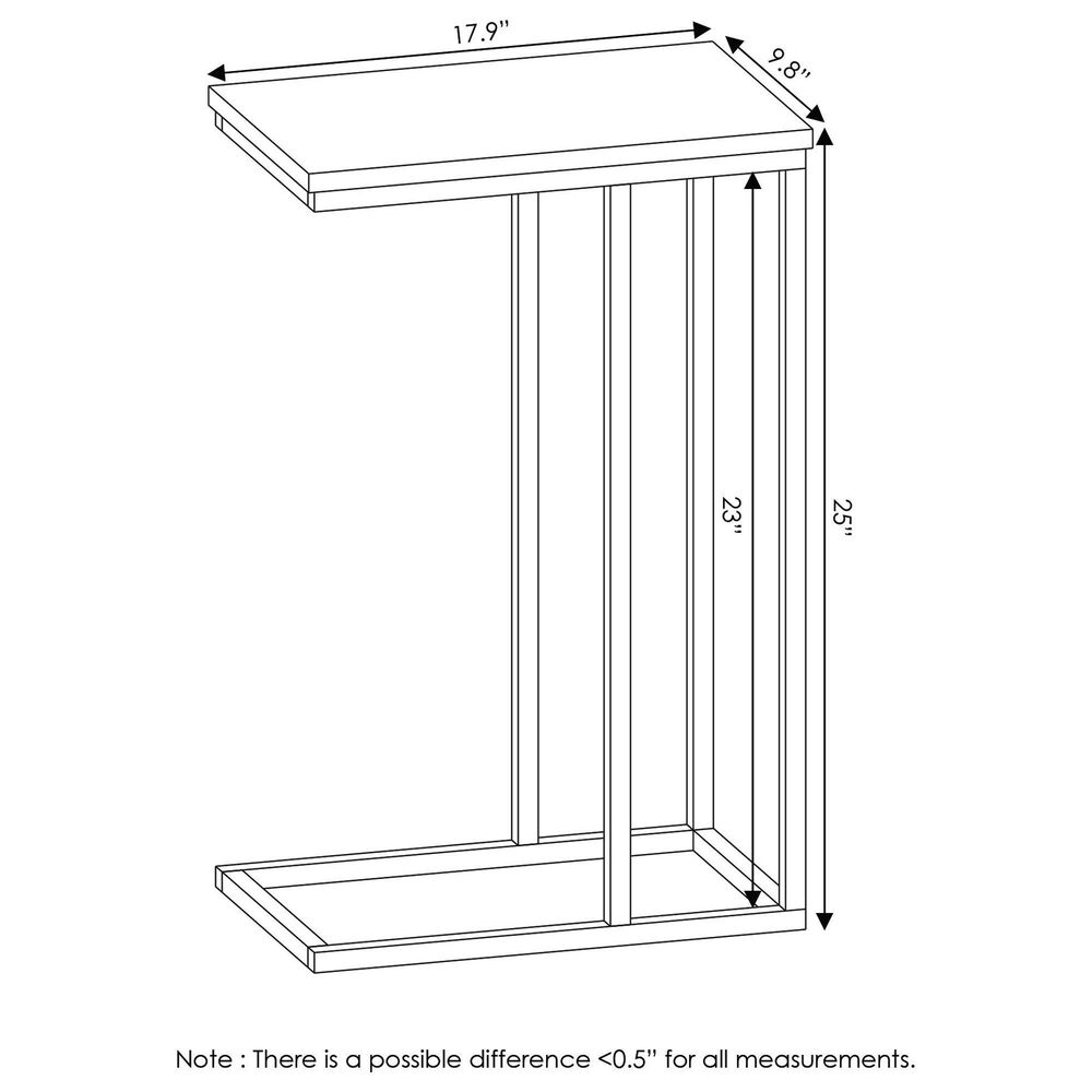 HOMLUX C Shaped Side Table in French Oak Grey and Black, , large