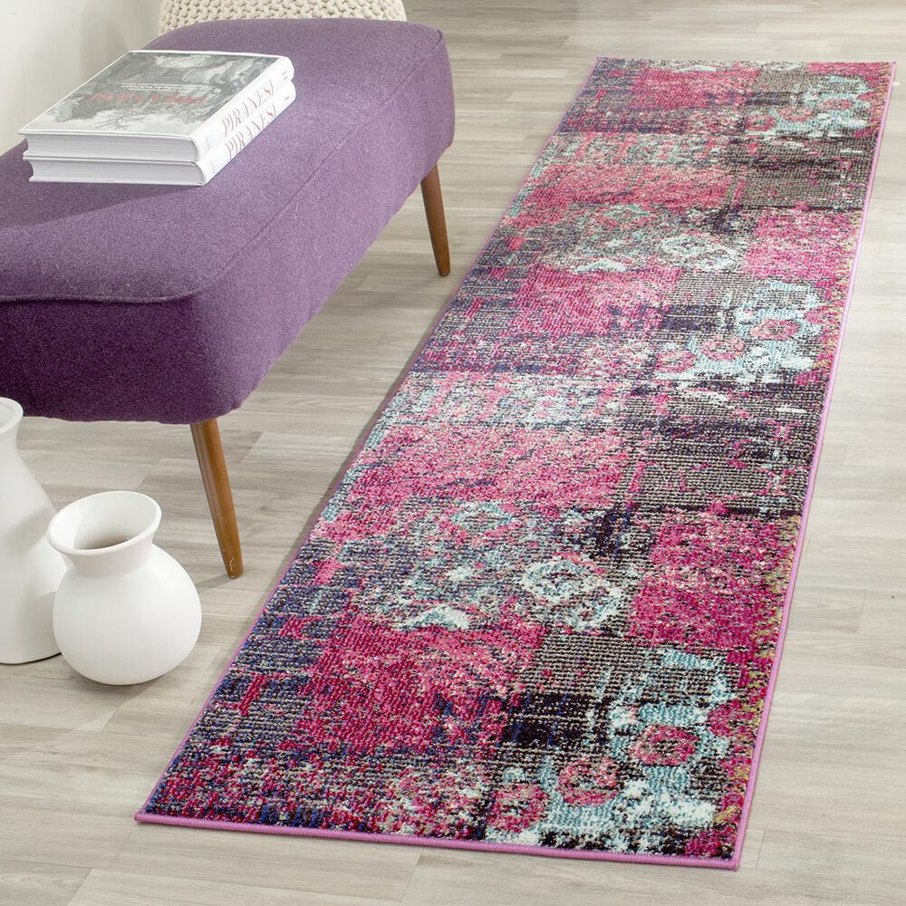 Safavieh Monaco MNC210D-28 2"2" x 8" Pink/Multi Runner, , large