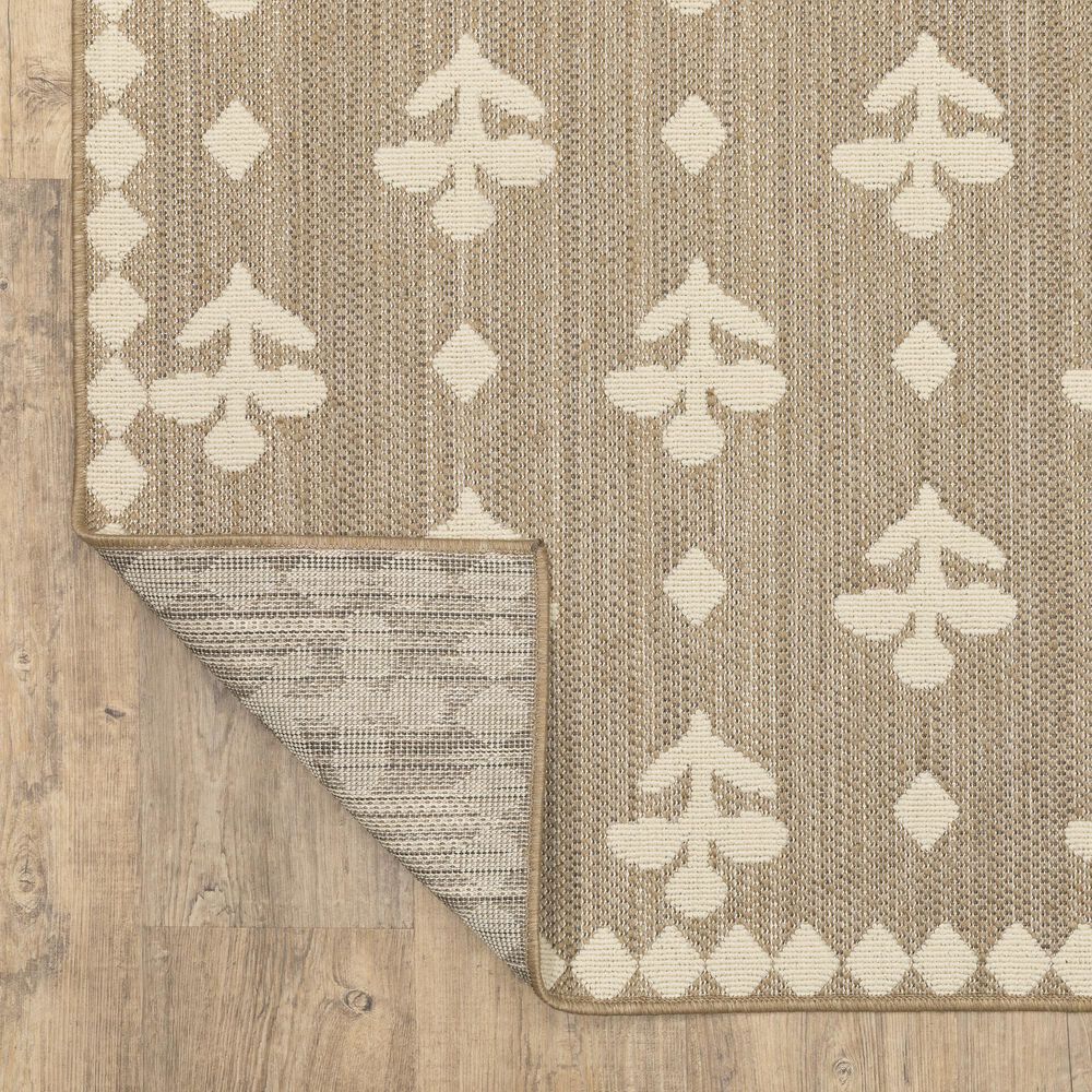 ROW by Oriental Weavers Zarina Floral Beige and Ivory 6'7" x 9'2" Indoor/Outdoor Area Rug, , large