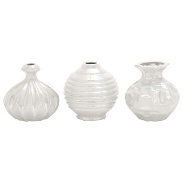 Maple and Jade 6" Modern Vase in Cream (Set of 3), , large