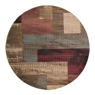 Surya Riley RLY-5004 8" Round Red/Brown/Camel Area Rug, , large