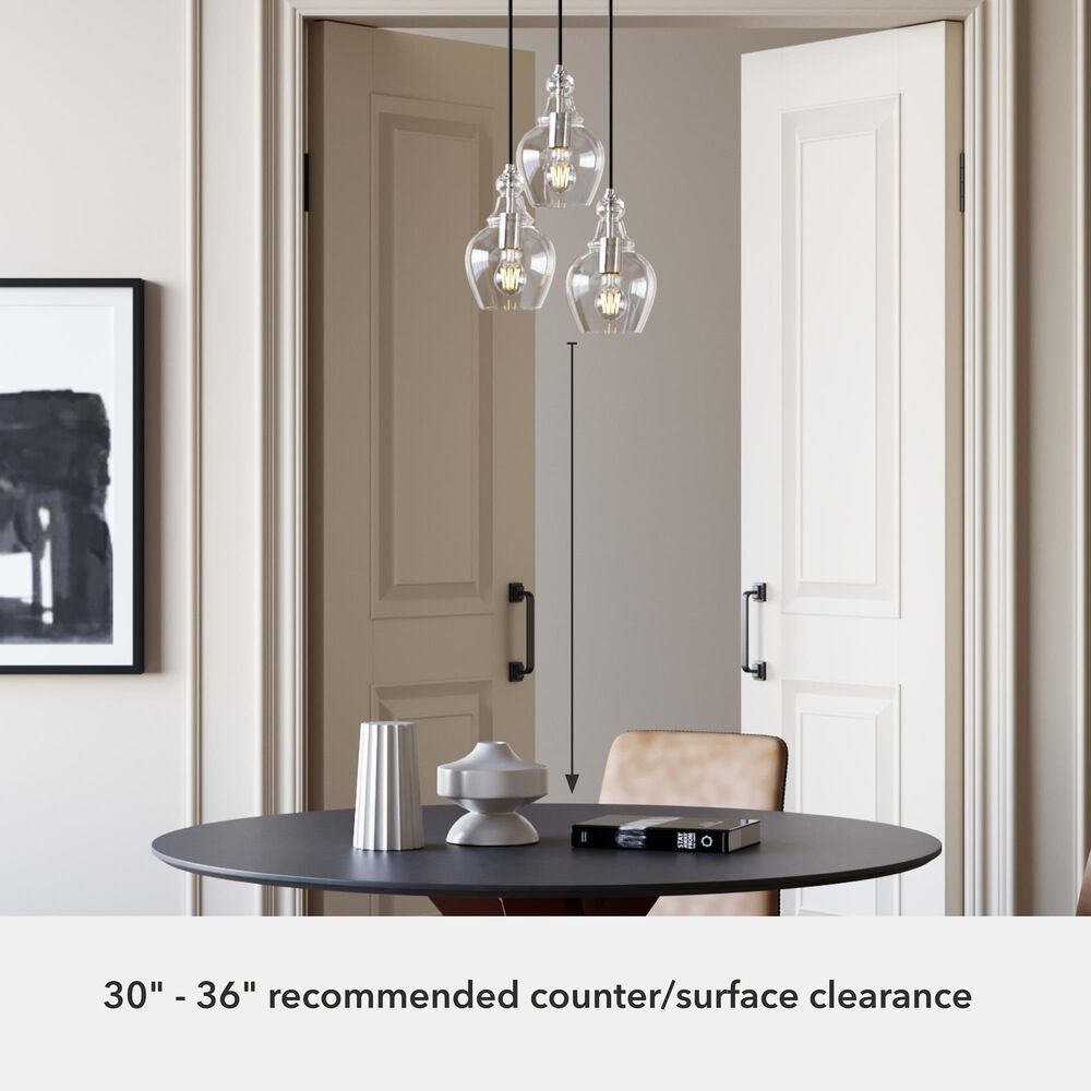 Hunter Maple Park 14&quot; 3-Light Cluster in Brushed Nickel, , large