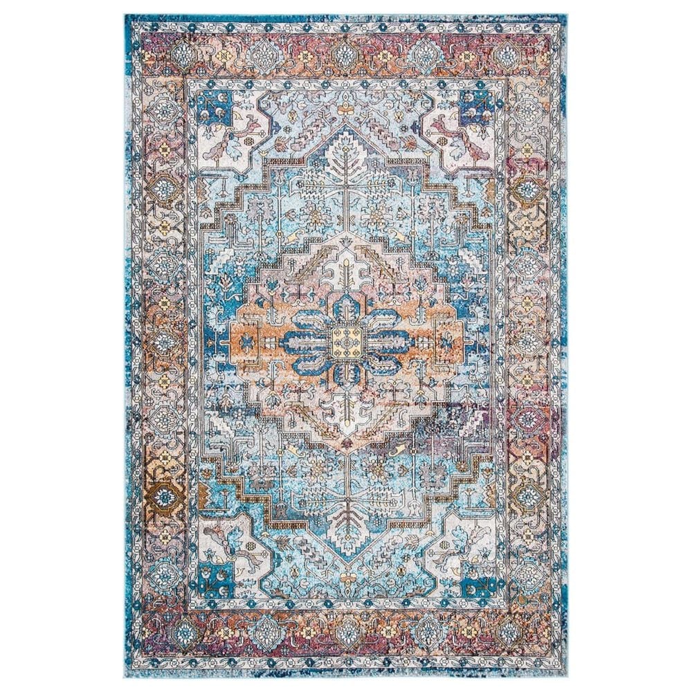 Safavieh Aria 8" x 10" Turquoise and Light Orange Area Rug, , large