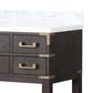 Lexora Home Norwalk 48" Single Bathroom Vanity in Brown Oak with White Carrara Marble Top and Rectangle Sink, , large